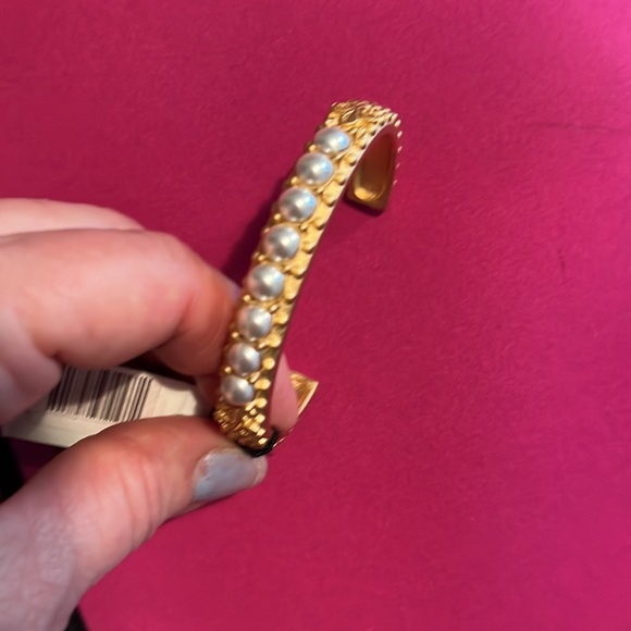 French Kande  Gold Bangle with Pearl - Picture 4 of 4